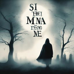 Create a book cover for a novel titled "Si tú me matas, mi fantasma te acecha"