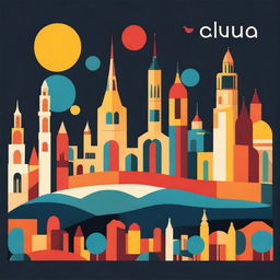 Create an abstract image representing the Romanian city of Cluj