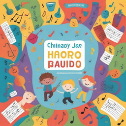 A vibrant and playful book cover for a children's music book