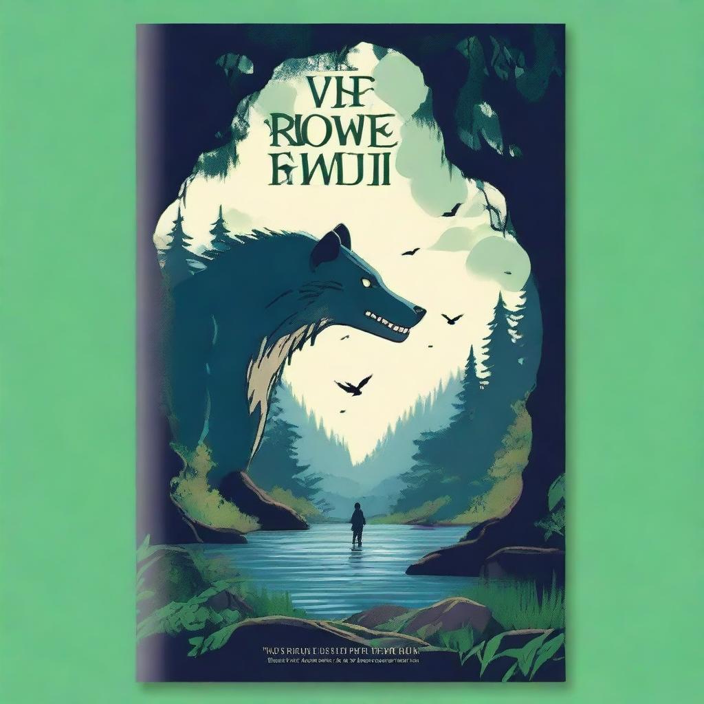 Create a book cover in the style of Studio Ghibli, similar to Princess Mononoke