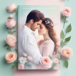 A beautiful and captivating book cover for a romance novel, featuring a serene and dreamy background with soft pastel colors