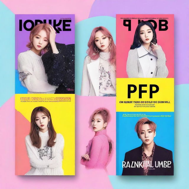 Create a book cover featuring a vibrant and energetic K-pop theme