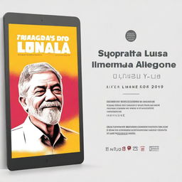 Crie uma capa de ebook com o tema 'Superação: A Jornada de Lula'