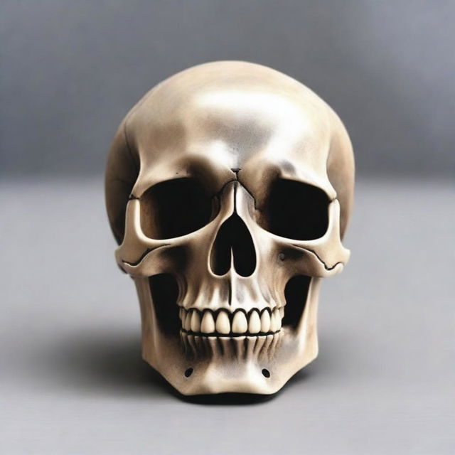 A skillfully crafted, eerie yet intriguing icon featuring a realistic human skull.