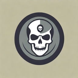 An icon inspired by the Prestige Skull from Call of Duty, displaying a grim skull emblem encapsulated by military elements.