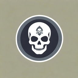 An icon inspired by the Prestige Skull from Call of Duty, displaying a grim skull emblem encapsulated by military elements.