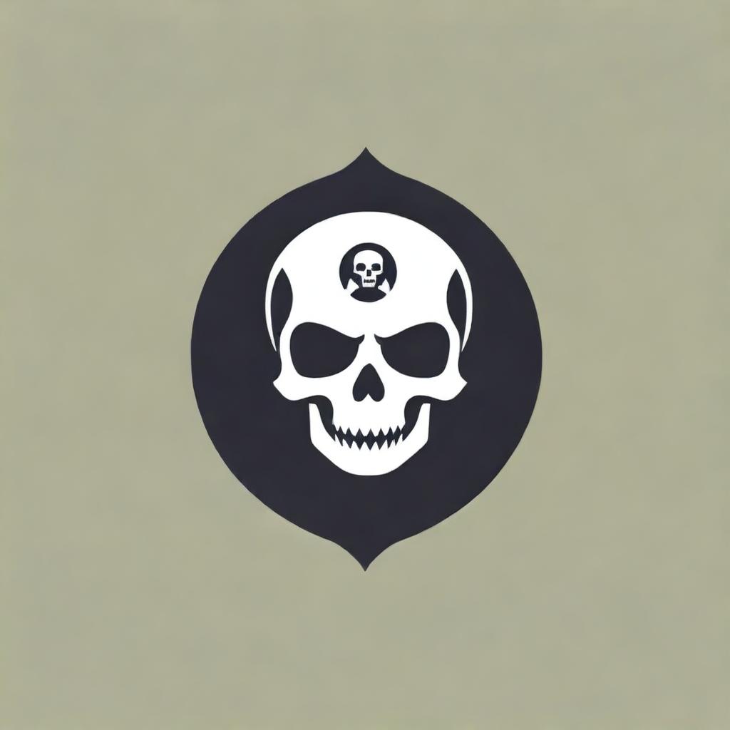 An icon inspired by the Prestige Skull from Call of Duty, displaying a grim skull emblem encapsulated by military elements.