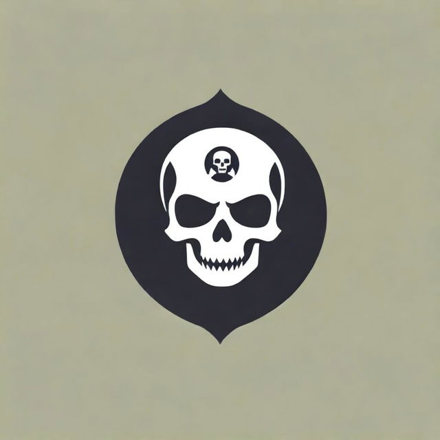 An icon inspired by the Prestige Skull from Call of Duty, displaying a grim skull emblem encapsulated by military elements.