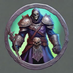 Create a detailed Dungeons & Dragons token featuring a zombie paladin of the Order of the Silver Dragon