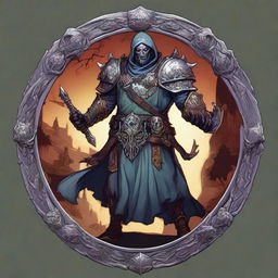 Create a detailed Dungeons & Dragons token featuring a zombie paladin of the Order of the Silver Dragon