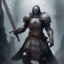 A highly detailed and realistic image of a zombie paladin from The Order of the Silver Dragon