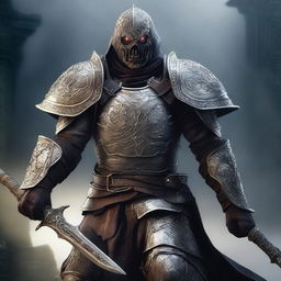 A highly detailed and realistic image of a zombie paladin from The Order of the Silver Dragon