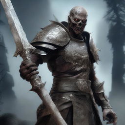 A highly detailed and realistic image of a zombie paladin from The Order of the Silver Dragon