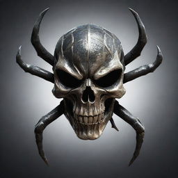 A 3D rendition of the Spider Skull Prestige Icon from Call of Duty, showcasing a skull entangled with spider elements, displaying intensity and skill.