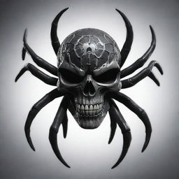 A 3D rendition of the Spider Skull Prestige Icon from Call of Duty, showcasing a skull entangled with spider elements, displaying intensity and skill.