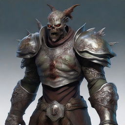 A highly detailed and realistic image of a zombie paladin from The Order of the Silver Dragon