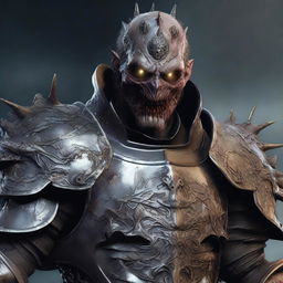 A highly detailed and realistic image of a zombie paladin from The Order of the Silver Dragon