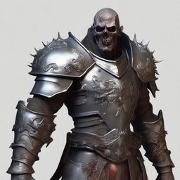 A highly detailed and realistic image of a zombie paladin from The Order of the Silver Dragon