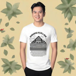 A t-shirt design featuring the text "banyak wacana kurang dana" as the main decorative element