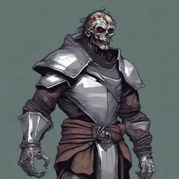 A detailed illustration of a Dungeons & Dragons character: a Human Paladin who has been turned into a zombie