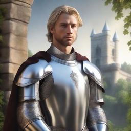 A detailed medieval portrait of a male human paladin