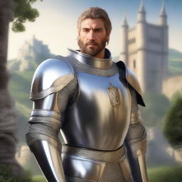 A detailed medieval portrait of a male human paladin