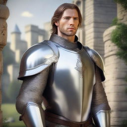 A detailed medieval portrait of a male human paladin