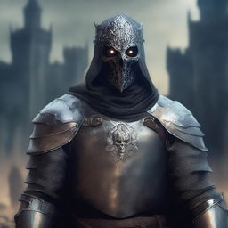 A detailed medieval portrait of an undead male human paladin