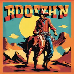 Create a vibrant book cover in a Western pop art style