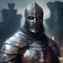 A detailed medieval portrait of an undead male human paladin