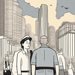 A cartoon-style movie poster depicting a scene related to the events of 9/11