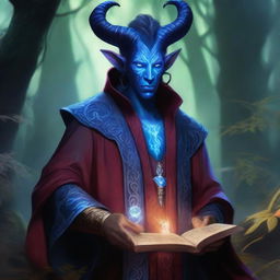 High quality image of a young male tiefling sorcerer