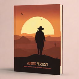 Create a book cover featuring a desert view in the afternoon