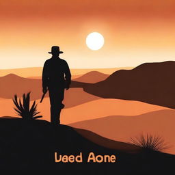 Create a book cover featuring a desert view in the afternoon