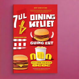 Design a book cover inspired by Ray Kroc's book 'Grinding it Out: The Making of McDonald's'