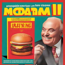 Design a book cover inspired by Ray Kroc's book 'Grinding it Out: The Making of McDonald's'