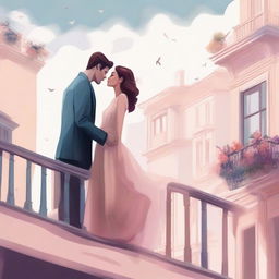 Create a digital painting illustration in a novel style with a 2D acrylic effect