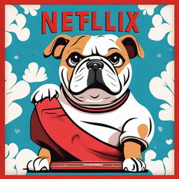 Create a vibrant and engaging poster for a Netflix film about bulldogs