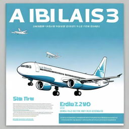 Create a book cover for an Airbus A320 with dimensions 477