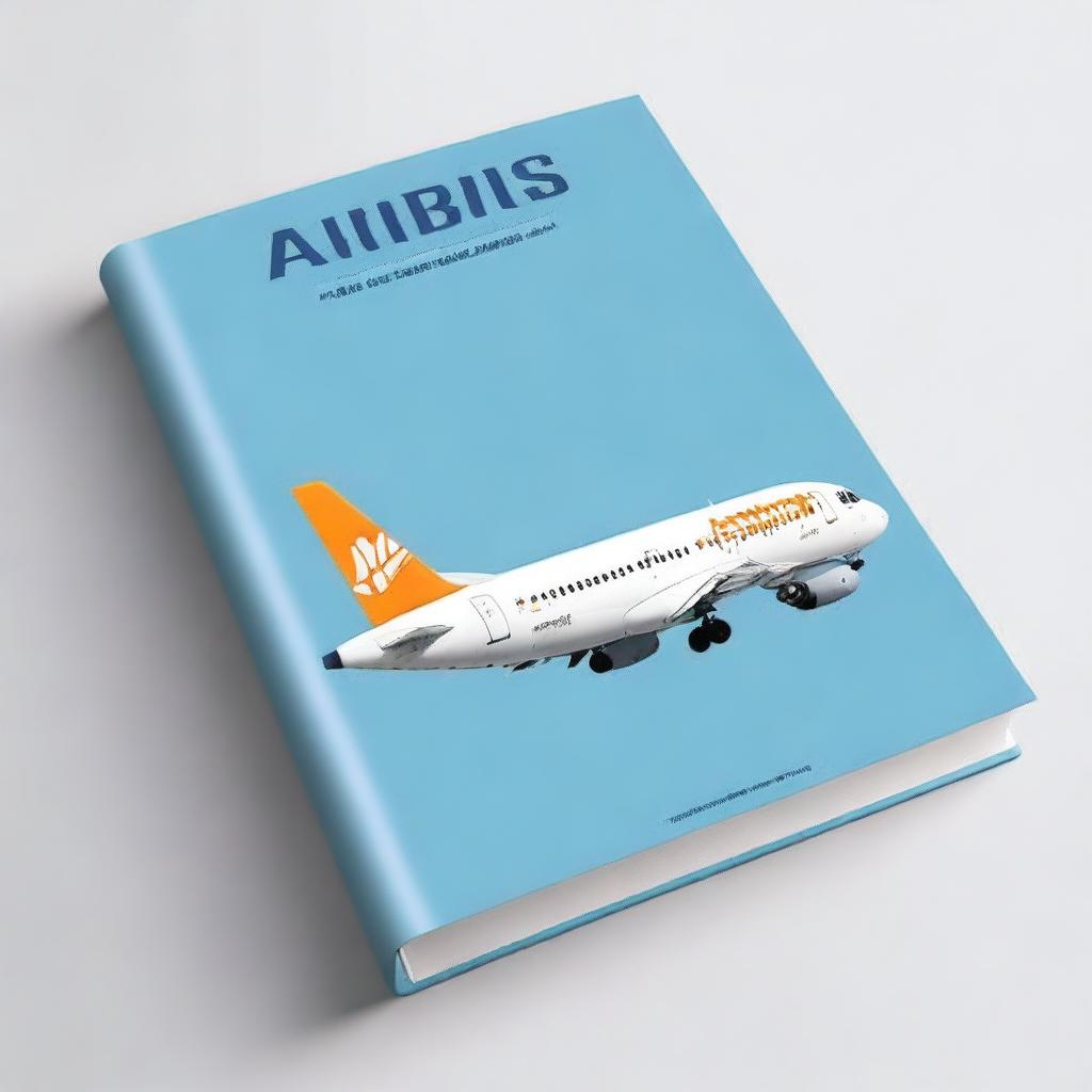 A book cover design for an Airbus A320 with dimensions 477