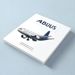 A book cover design for an Airbus A320 with dimensions 477