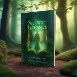 Create a captivating book cover featuring a mystical forest with a hidden ancient temple