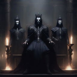 A group of sinister princes with dark, regal attire, each exuding an aura of malevolence