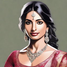 A depiction of an average-looking Indian woman with an attractive physique