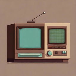 A detailed pixel art depiction of an old retro TV set