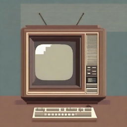 A detailed pixel art depiction of an old retro TV set