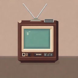 A detailed pixel art depiction of an old retro TV set