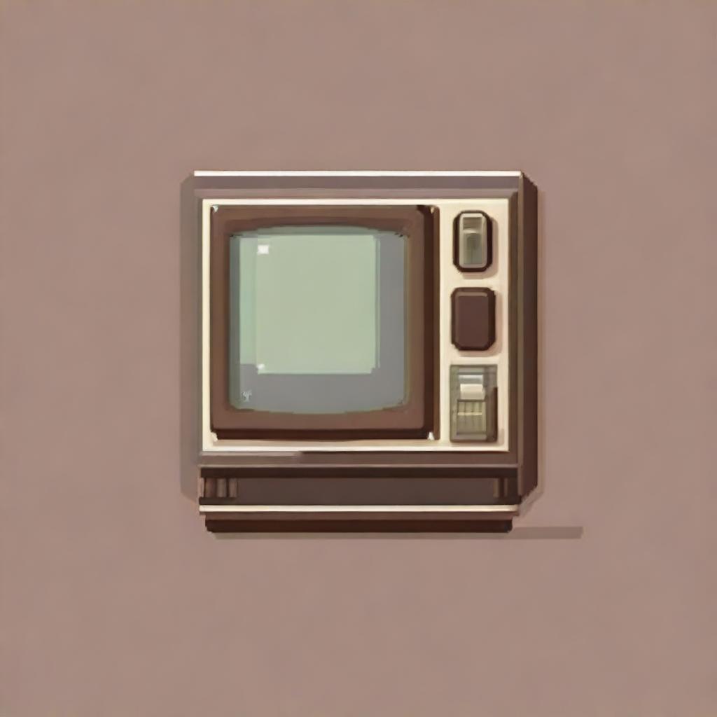 A detailed pixel art depiction of an old retro TV set