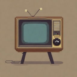 A detailed pixel art depiction of an old retro TV set