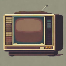 A detailed pixel art depiction of an old retro TV set